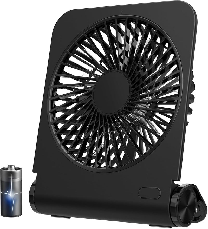EasyAcc Small Desk Fan Personal Fan, 2000mAh Battery Quiet Mini Desktop Fan Portable Rechargeable Fan for Cruise, Travel Office Pet Cooling Hot Flashes Travel Essentials - Image 1